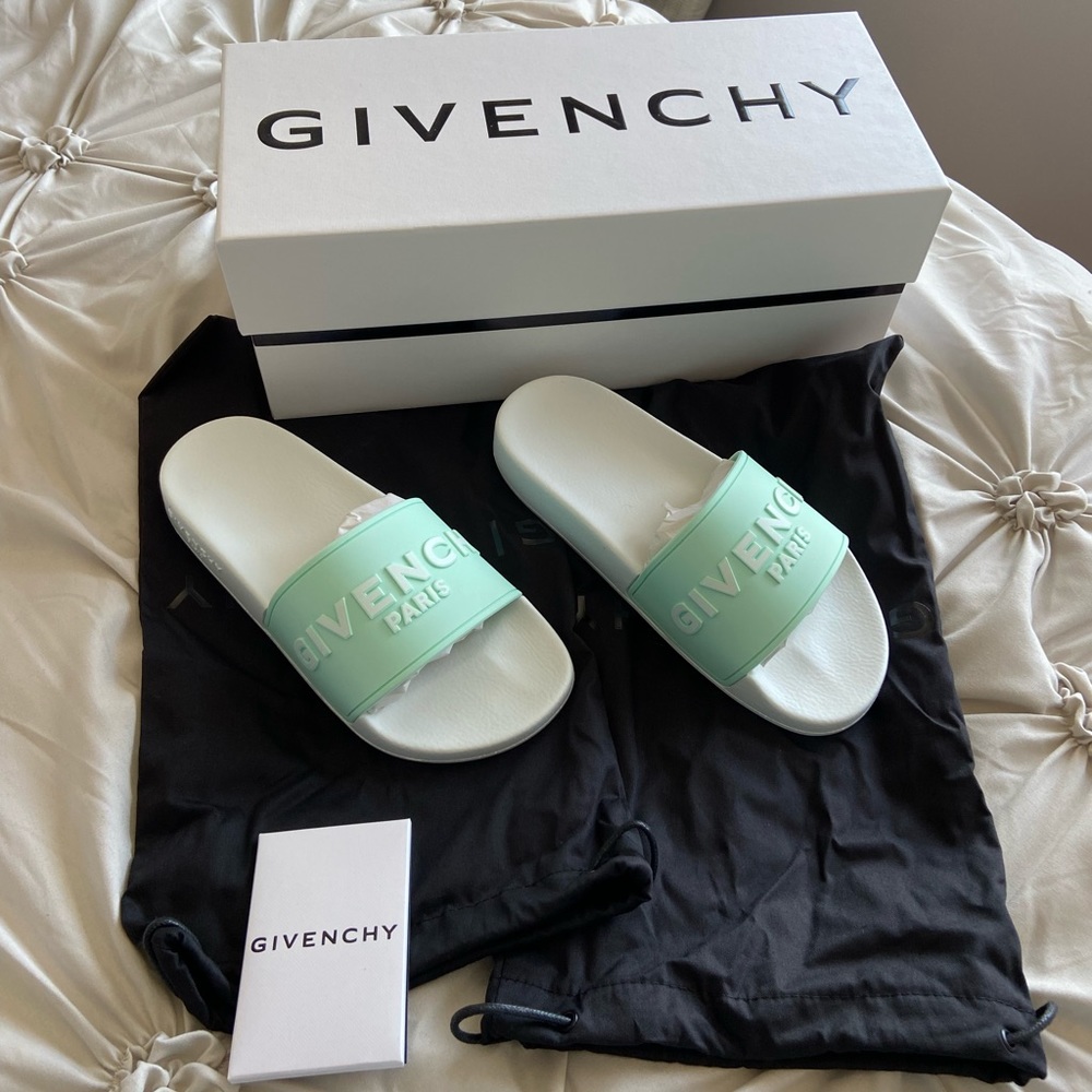 Givenchy slides White/Aqua size 36